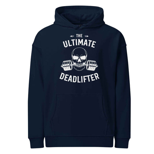 Men's Organic Hoodie with Ultimate Deadlifter Design for Fitness Enthusiasts -