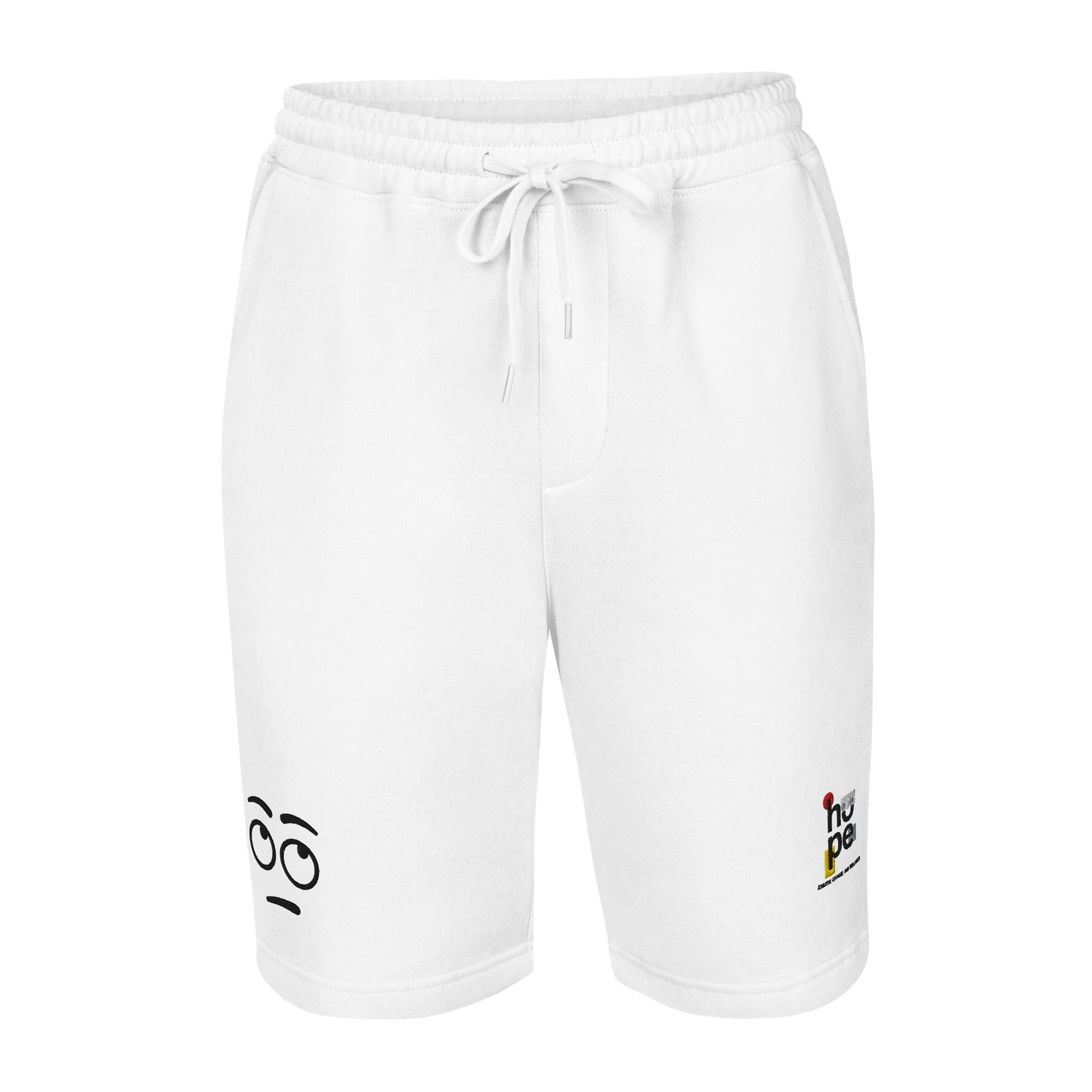 mens-fleece-shorts-white-front
