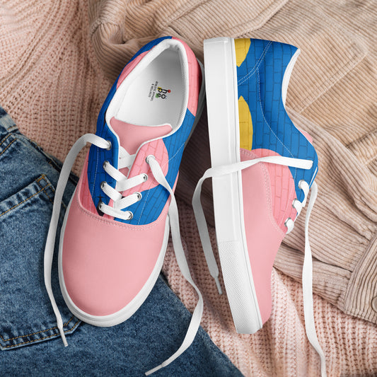 Men's Lace Up Canvas Shoes - Stylish Comfort with a Sleek Design Inspired by Imagination -