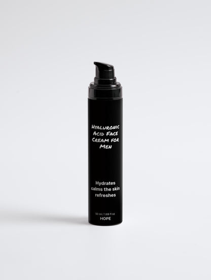 Hyaluronic Acid Face Cream for Men - Youthful Skin Hydration Formula