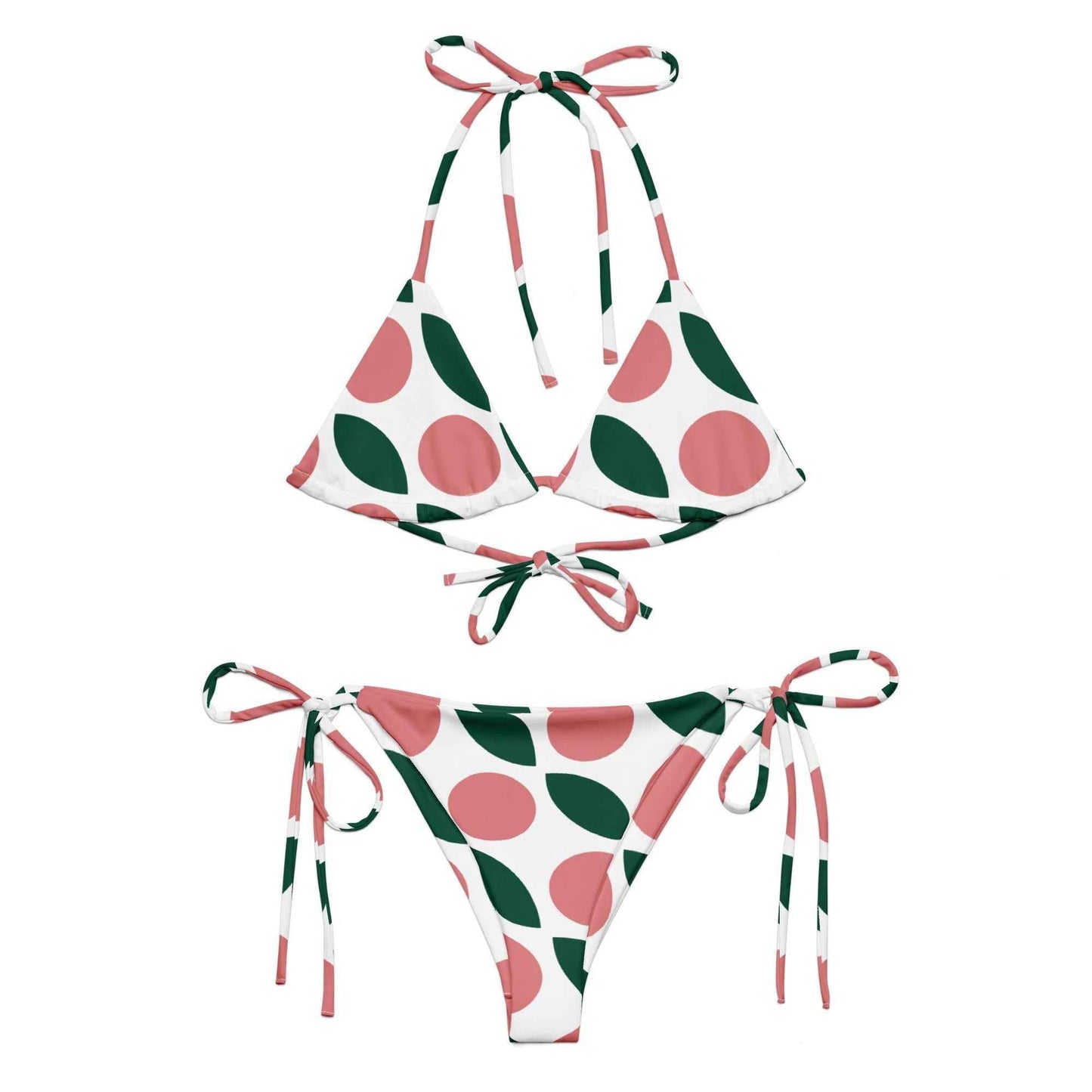 Apparel Pink Green White Eco-Friendly Bikini Set Swimwear -