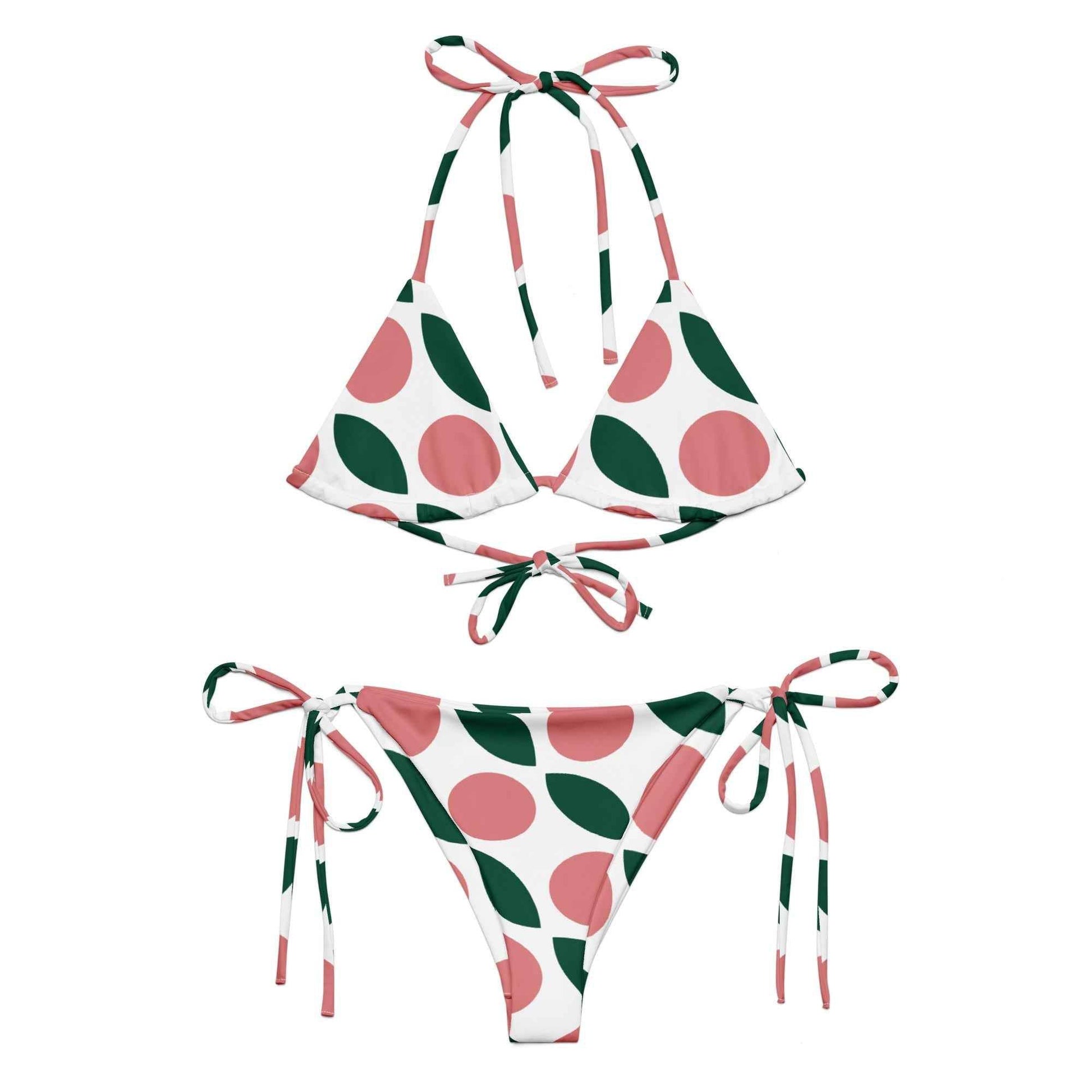 Apparel Pink Green White Eco-Friendly Bikini Set Swimwear -
