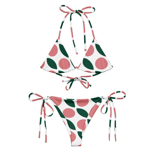 Apparel Pink Green White Eco-Friendly Bikini Set Swimwear -