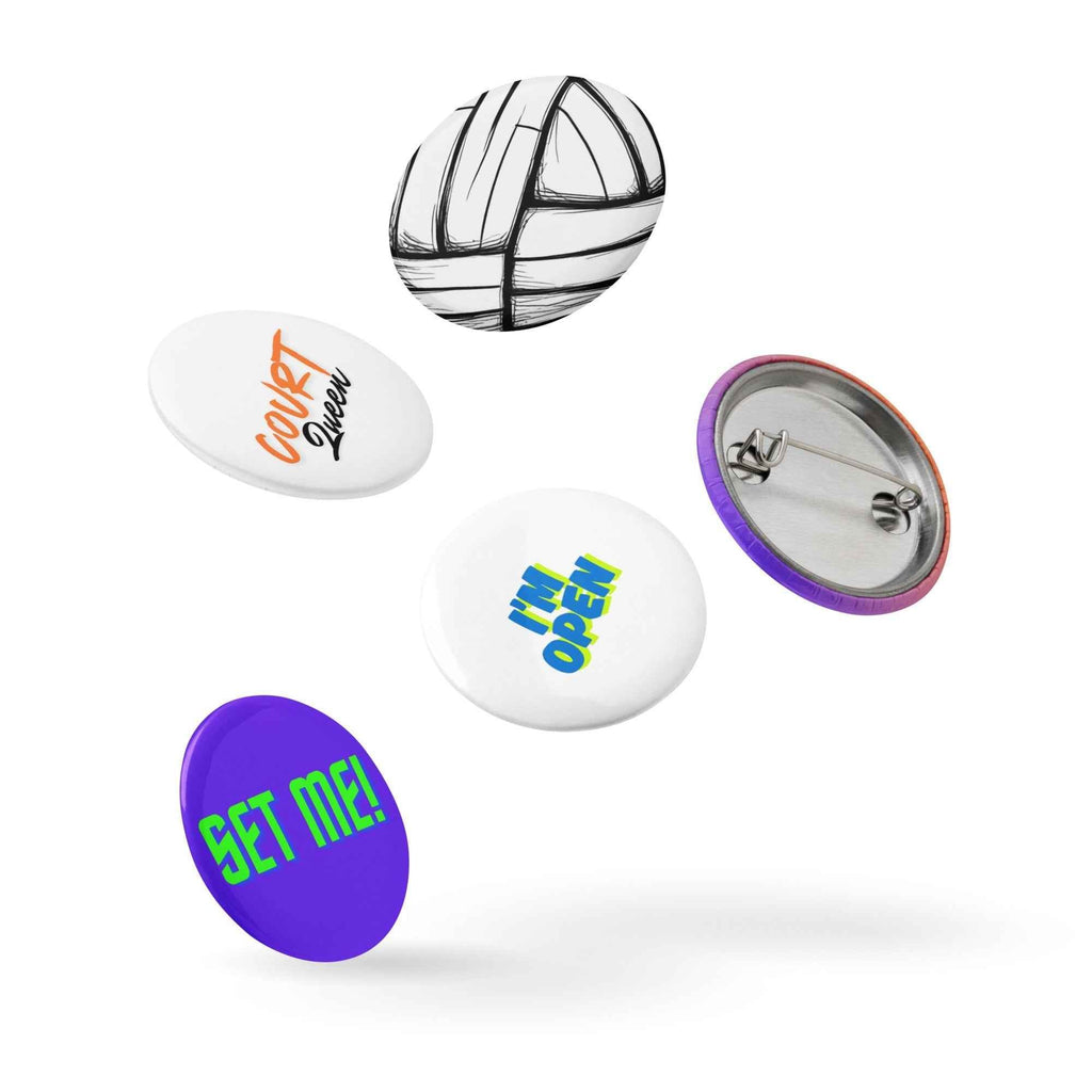 Volleyball Tournament Gift Pins - Collectible Set of 5 Unique Pin Buttons - HOPE Athlete Apparel & Wellness 
