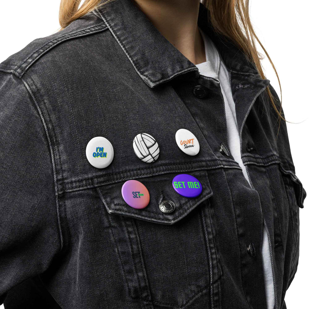 Volleyball Tournament Gift Pins - Collectible Set of 5 Unique Pin Buttons - HOPE Athlete Apparel & Wellness 