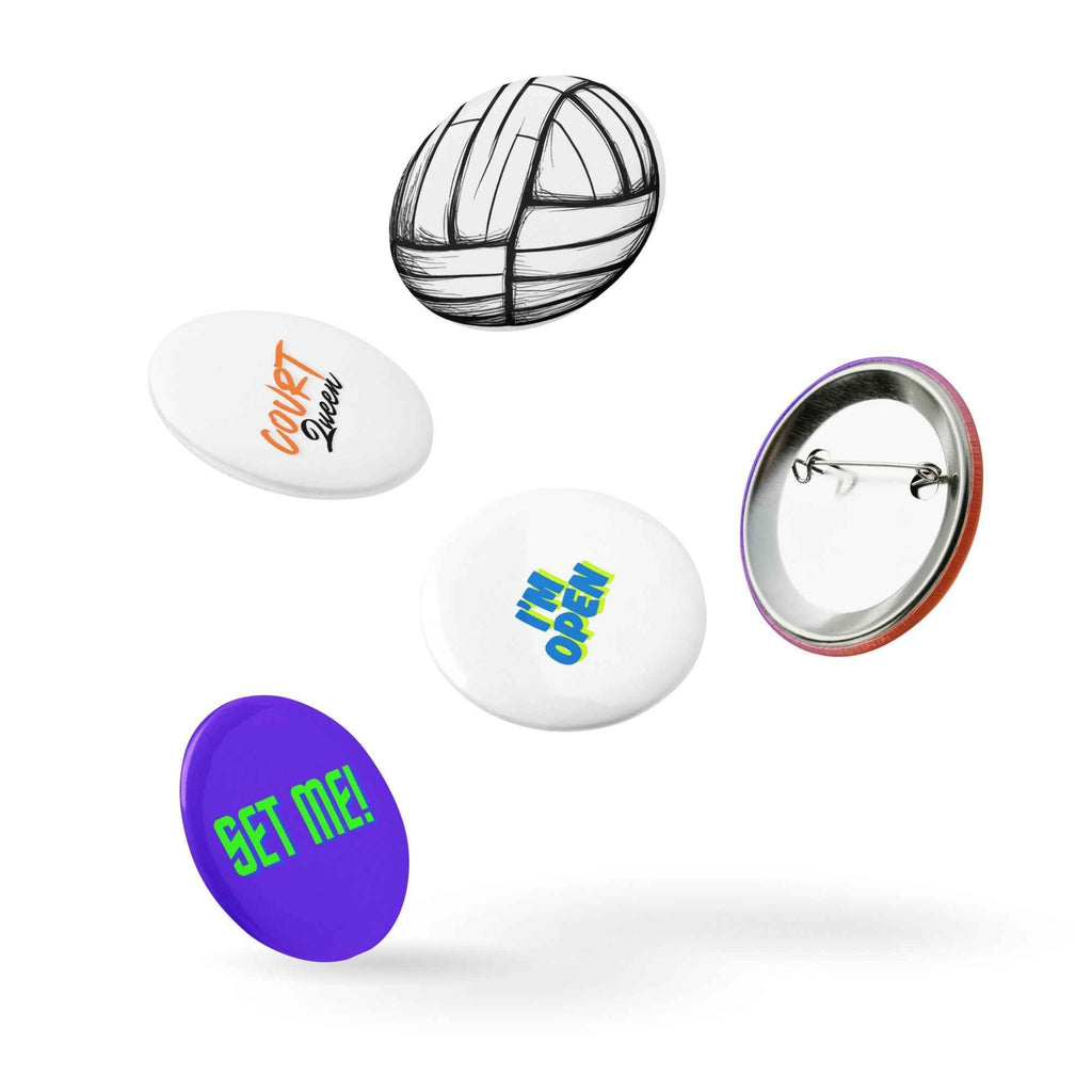 Volleyball Tournament Gift Pins - Collectible Set of 5 Unique Pin Buttons - HOPE Athlete Apparel & Wellness 