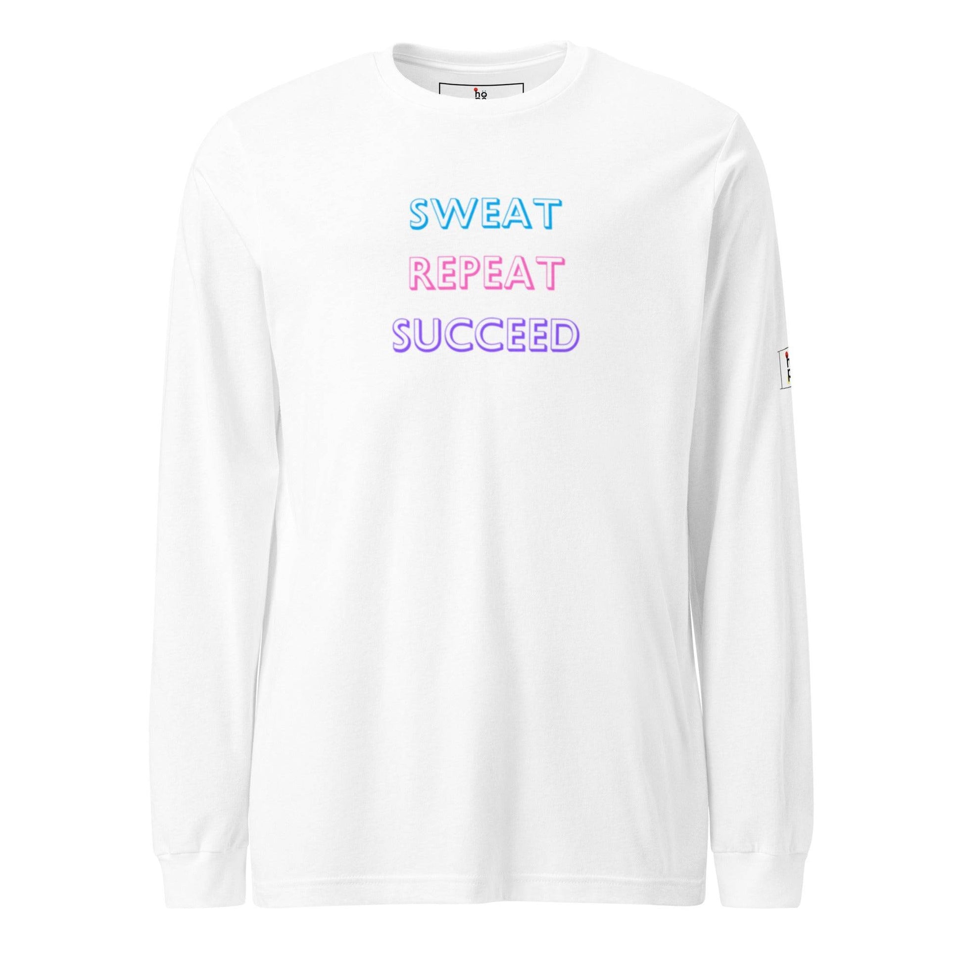 Women's Long Sleeve Active Tee - Sweat, Repeat, Succeed for Your Active Lifestyle -