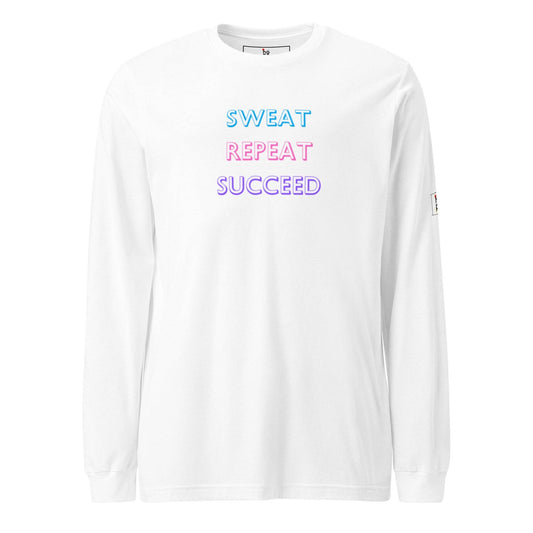 Women's Long Sleeve Active Tee - Sweat, Repeat, Succeed for Your Active Lifestyle -