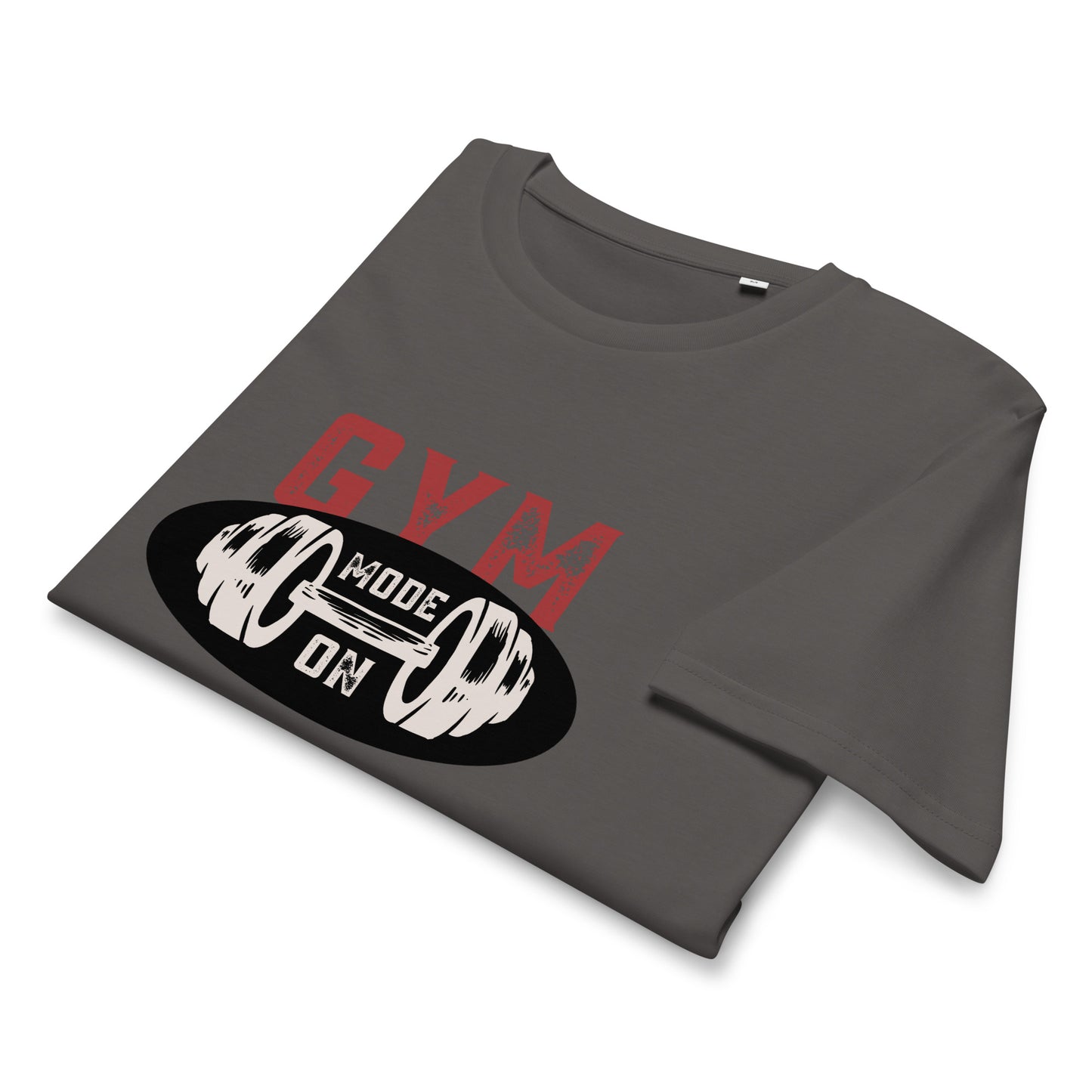 Men's Organic Mid-Light T-Shirt Gym Mode On | Fitness Apparel