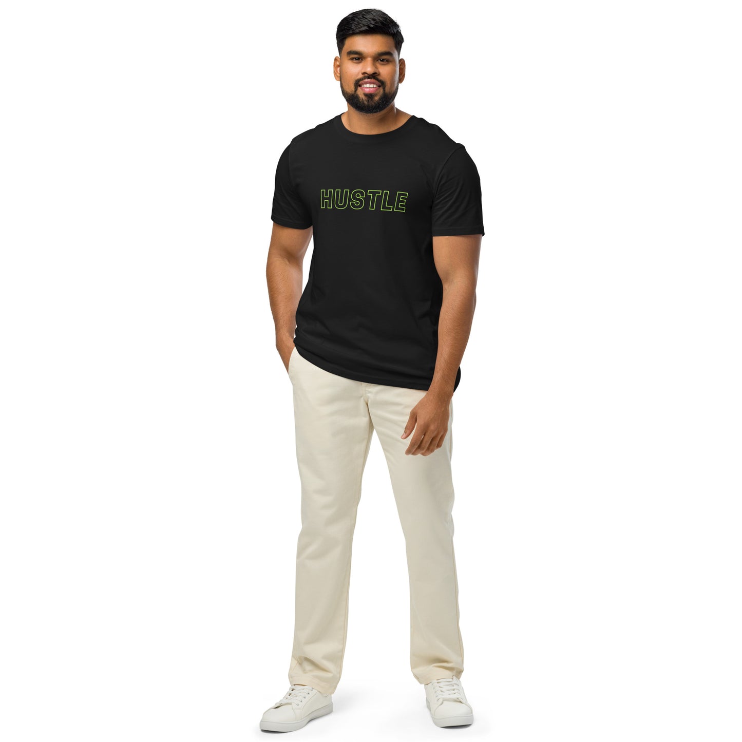Men's Organic Mid-Light T-Shirt Hustle | Motivational Fitness Apparel