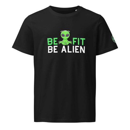 Men's Organic T-Shirt for Fitness | Be Fit Be Alien Fun Mid-Light Apparel