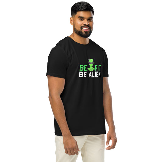 Men's Organic Mid-Light T-Shirt Be Fit Be Alien | Fun Fitness Apparel