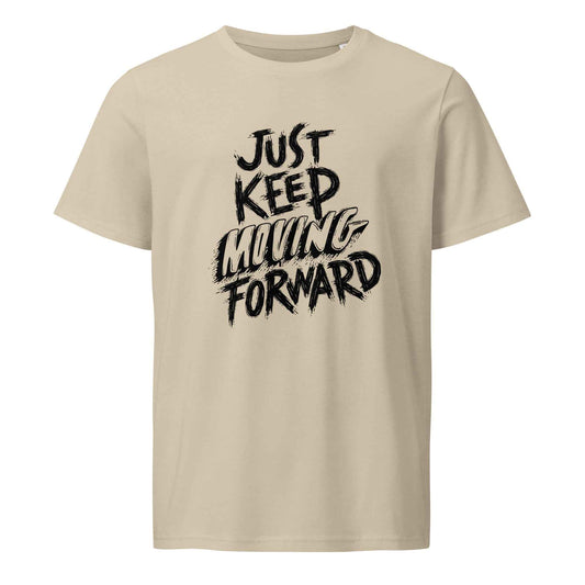 Men's Organic T-Shirt - Mid-Light Design Just Keep Moving Forward