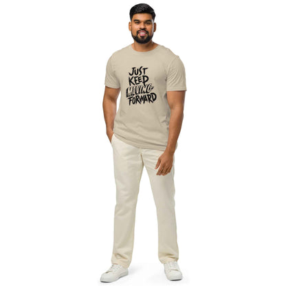 Men's Organic T-Shirt - Mid-Light Design Just Keep Moving Forward