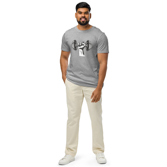 Men's Organic Mid-Light T-Shirt Dumbbell | Fitness Apparel for Weightlifters