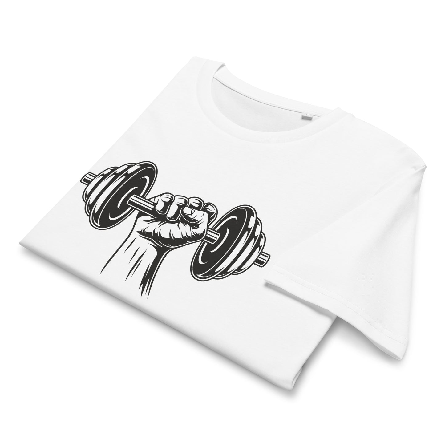Men's Organic Mid-Light T-Shirt Dumbbell | Fitness Apparel