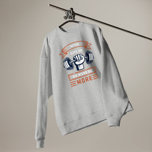 Men's Organic Oversized Sweatshirt Do More Be More | Motivational Fitness Apparel