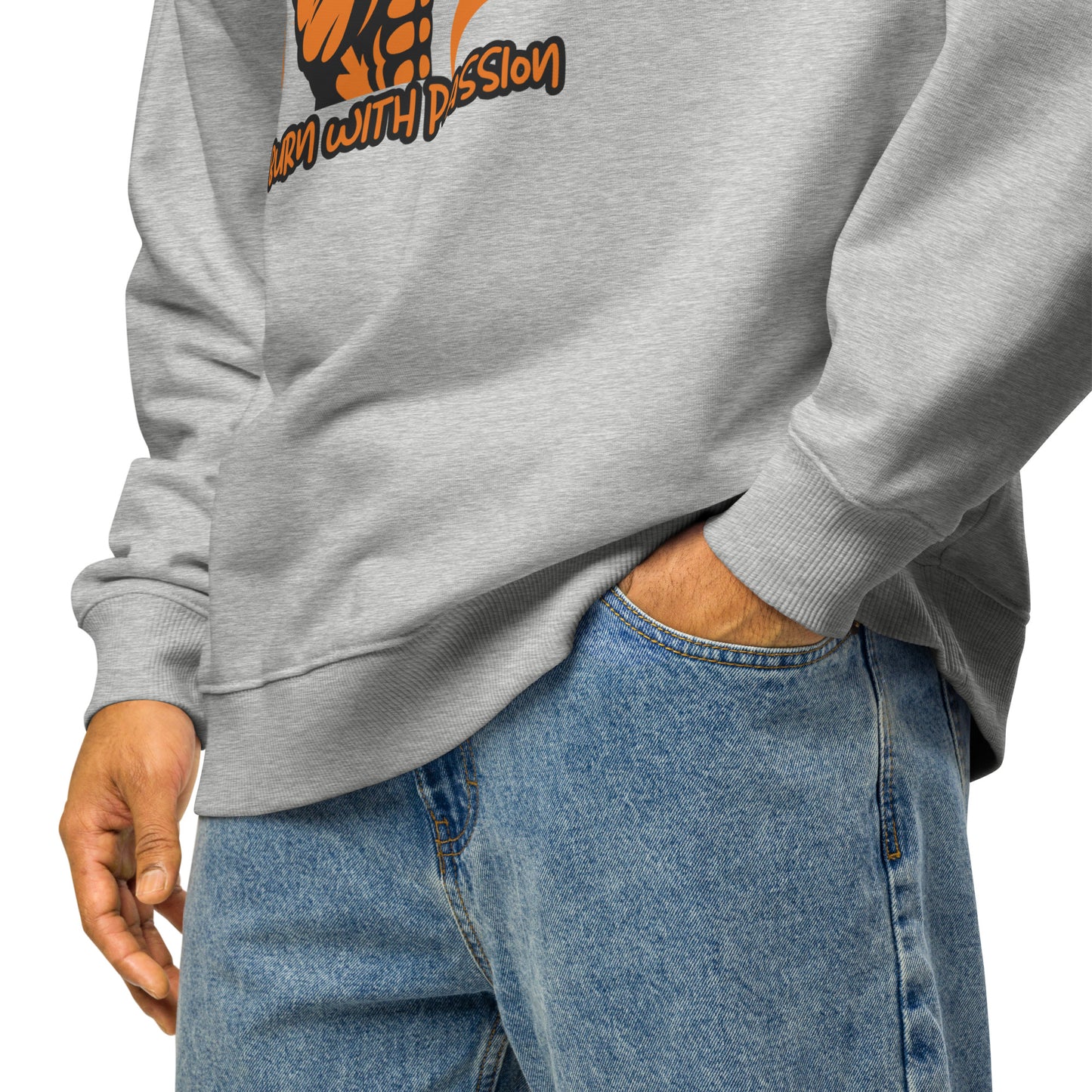 Men's Organic Oversized Sweatshirt Burn Calories Boxing | Fitness Apparel for Boxing Enthusiasts