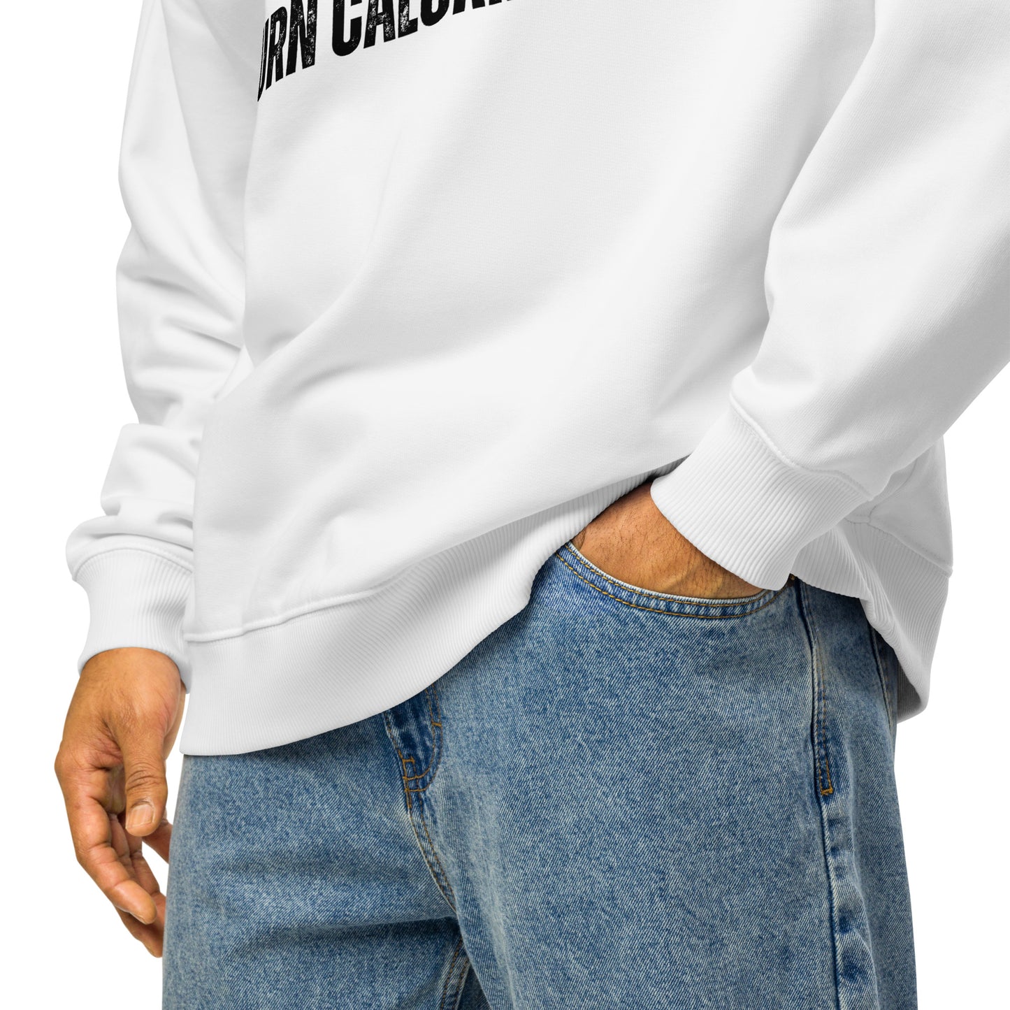 Men's Organic Oversized Sweatshirt More Sweat Burns Calories | Motivational