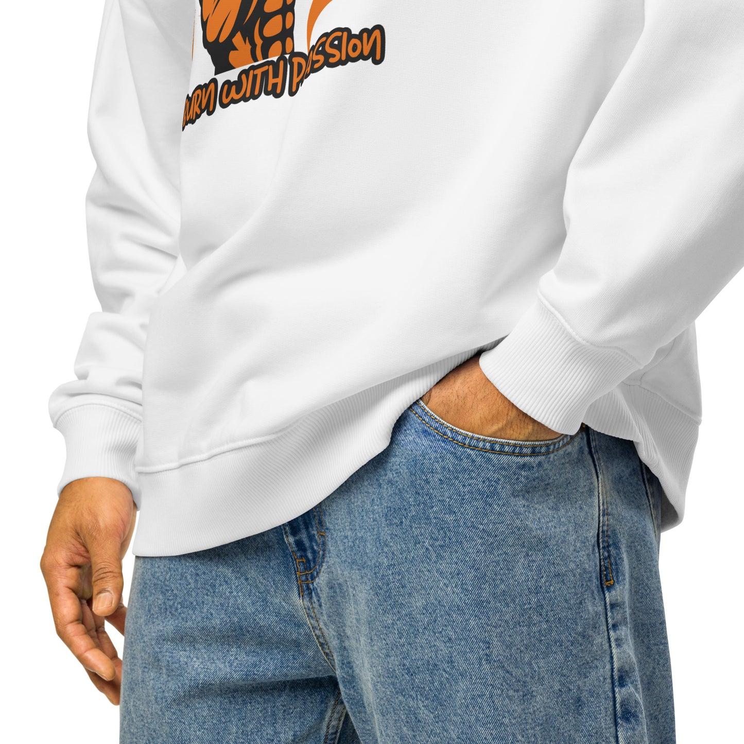 Men's Organic Oversized Sweatshirt Burn Calories Boxing | Fitness Apparel for Boxing Enthusiasts