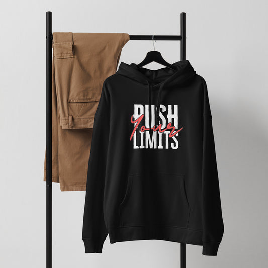 Men's Organic Relaxed Hoodie Push the Limits | Sustainable & Comfortable