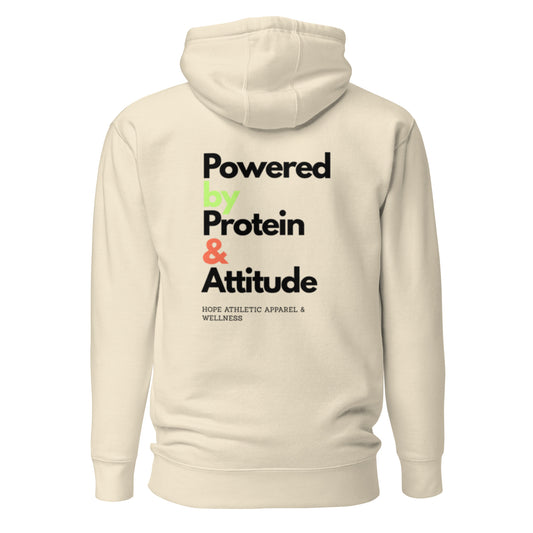 Men's Hoodie - Powered by Protein and Attitude for Ultimate Comfort -