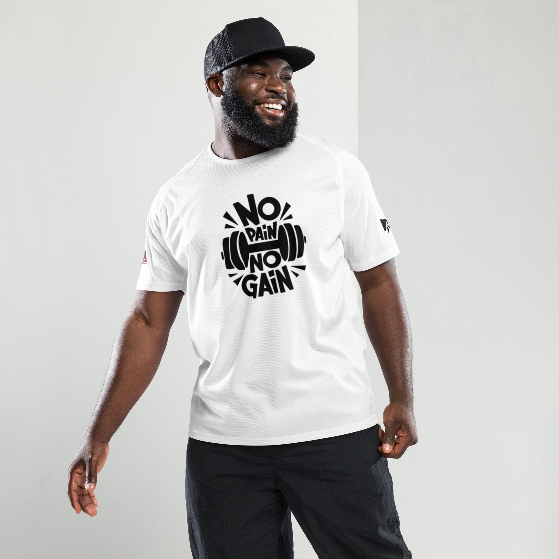 Men's Sports Jersey- Fitness No Pain no Gain -
