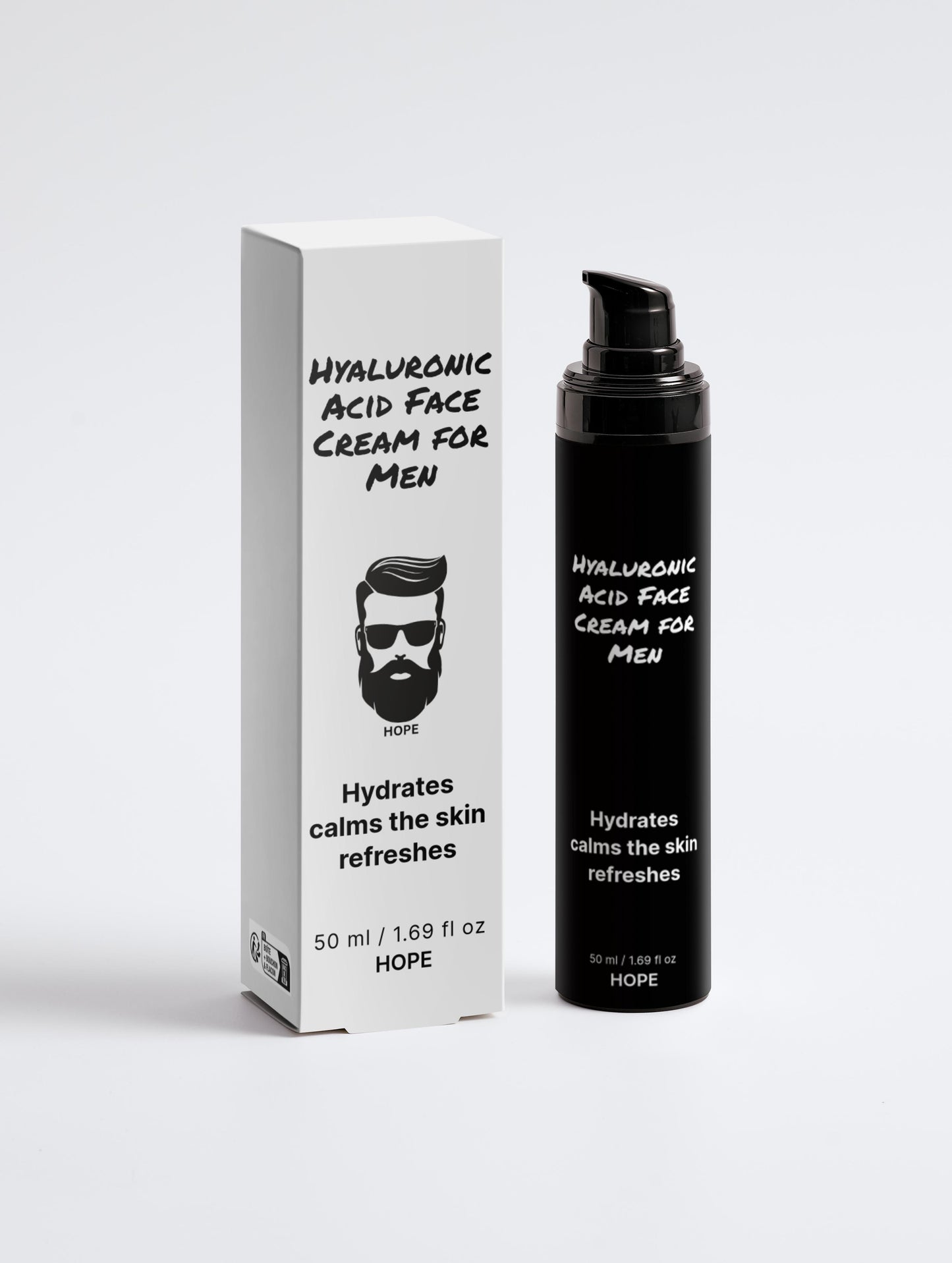 Hyaluronic Acid Face Cream for Men - Youthful Skin Hydration Formula