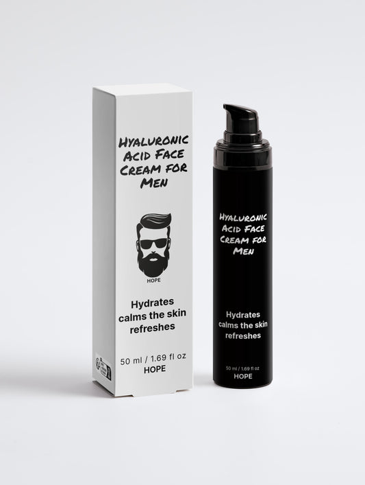 Hyaluronic Acid Face Cream for Men - Youthful Skin Hydration Formula