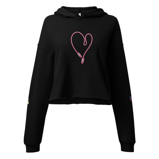 Women's Crop Hoodie- Workout Love -