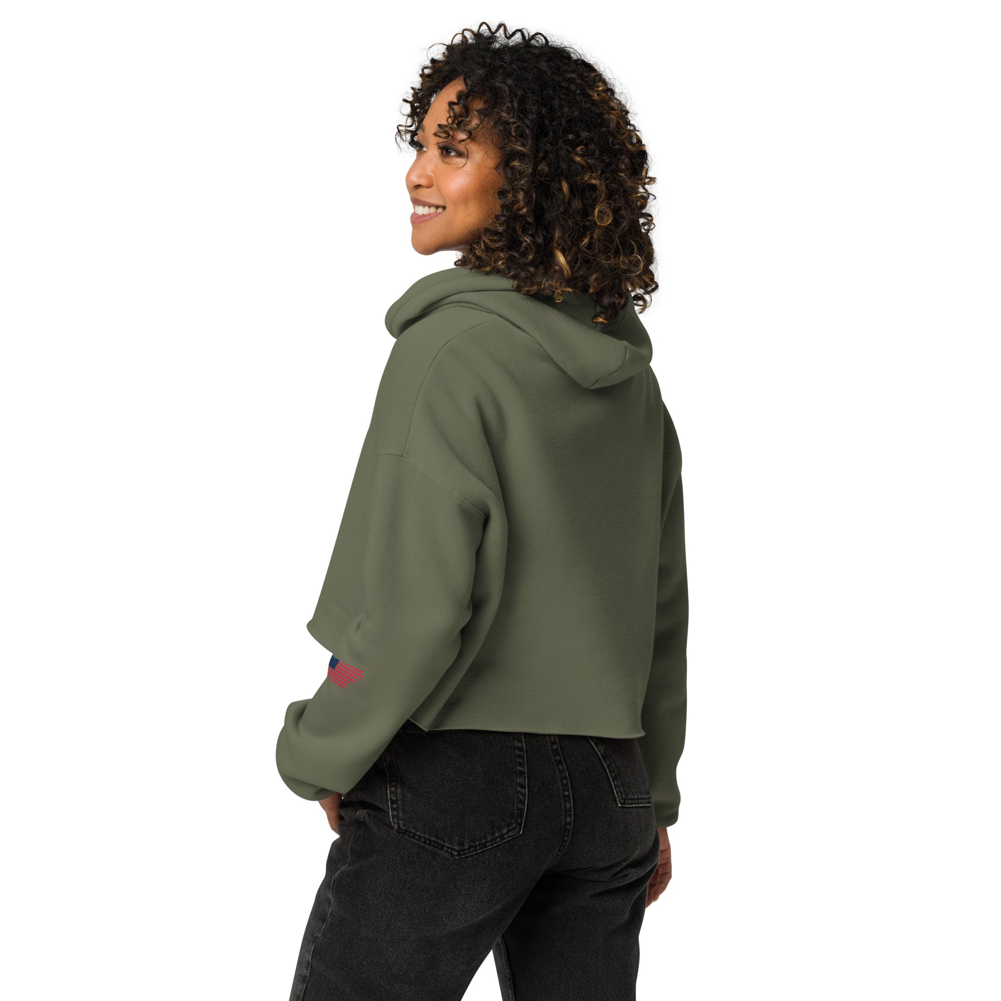 Women's Crop Hoodie- Hustle for the Muscle -