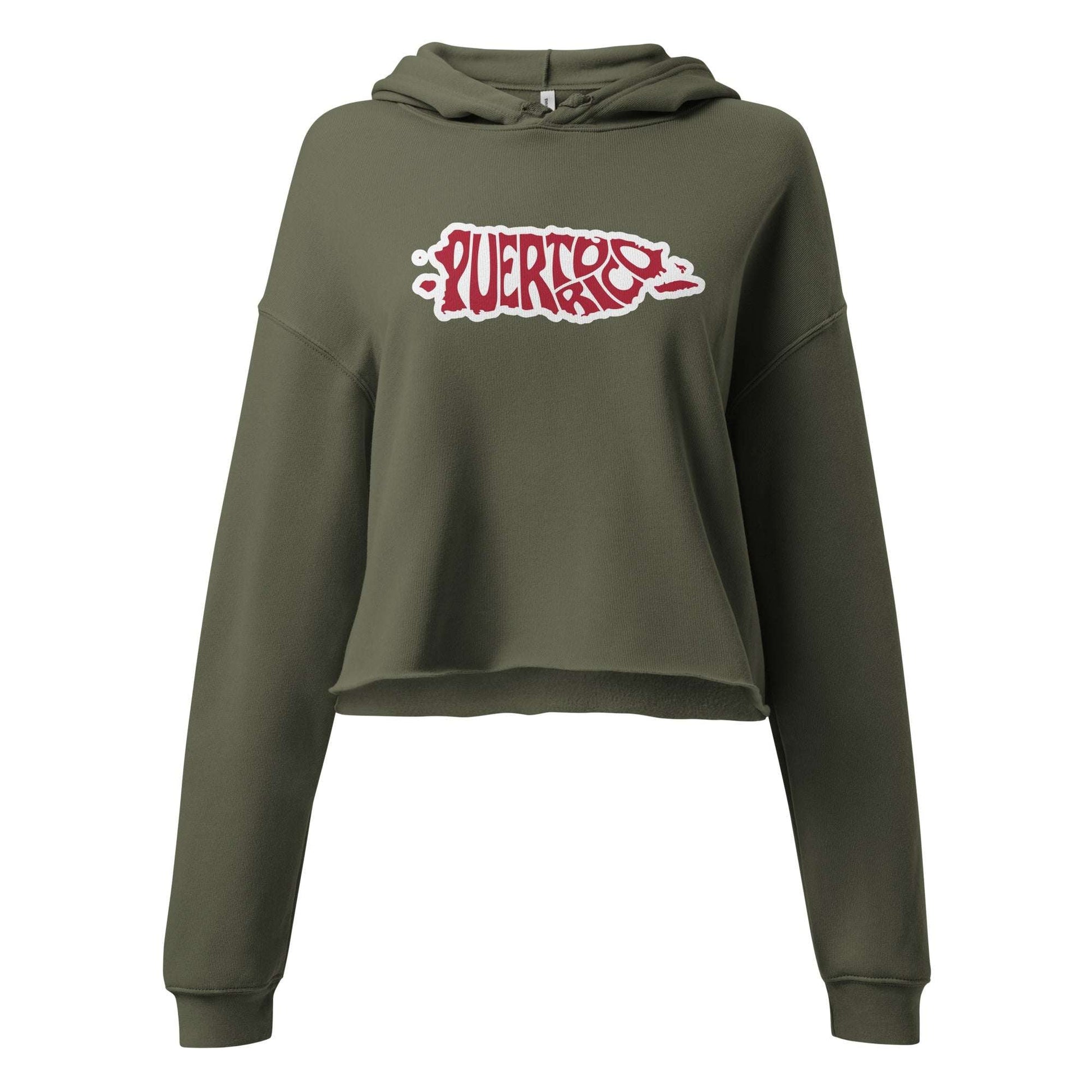 Puerto Rico Fitness Crop Hoodie Soy de Aqui - Orocovis Style -