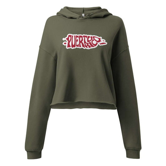 Puerto Rico Fitness Crop Hoodie Soy de Aqui - Orocovis Style -