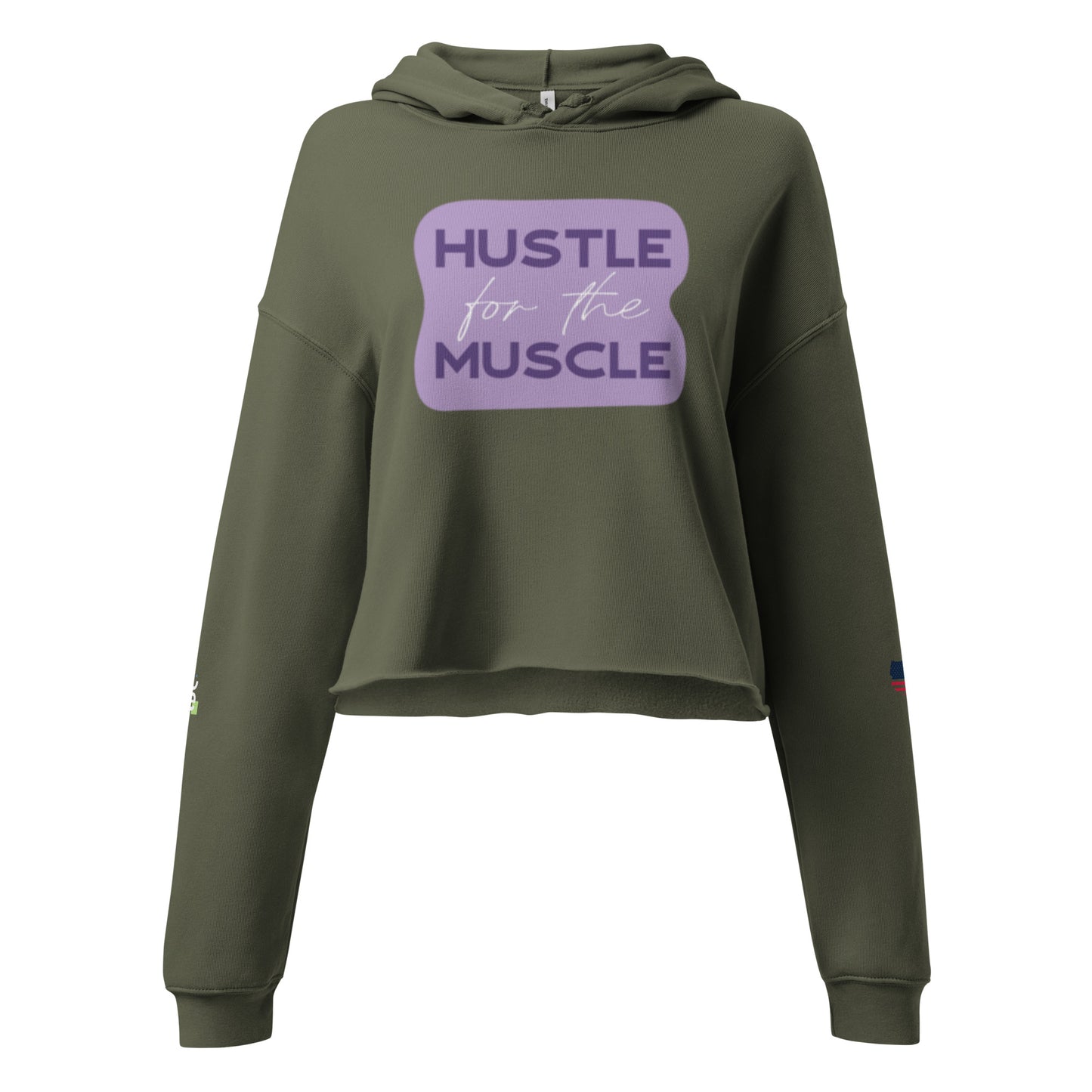 Women's Crop Hoodie- Hustle for the Muscle -