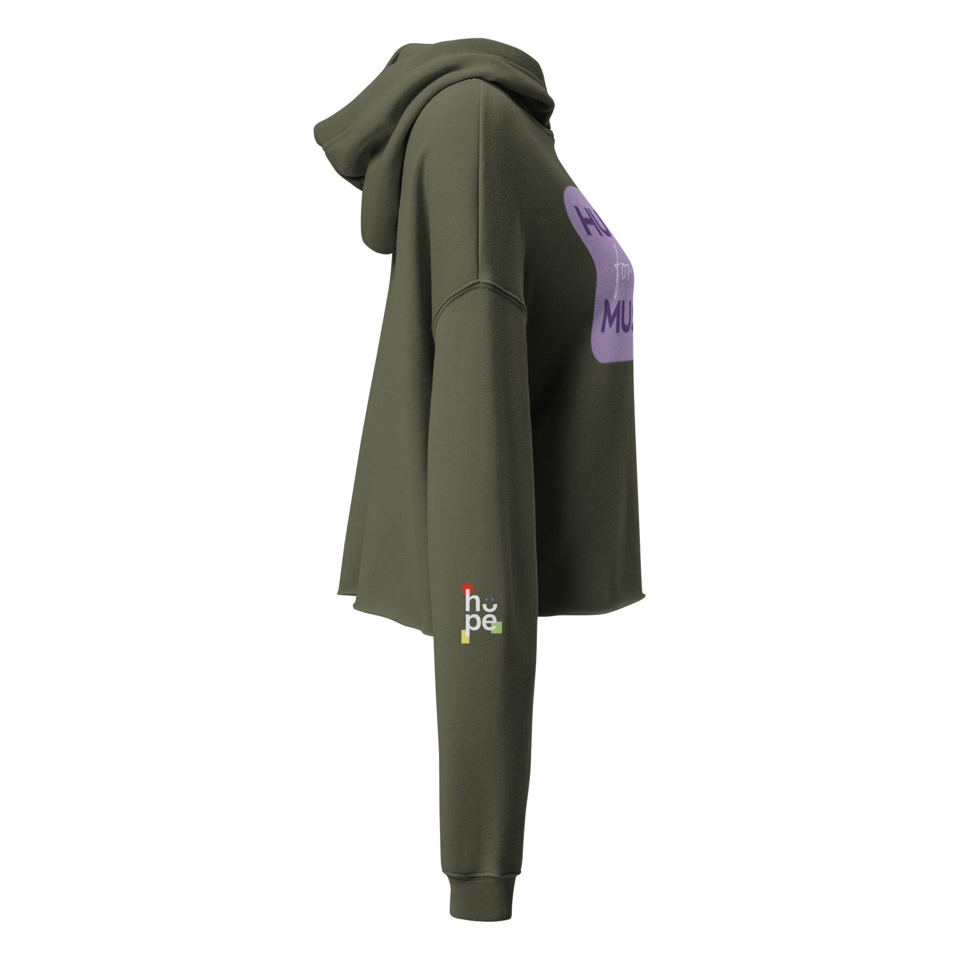 Women's Crop Hoodie- Hustle for the Muscle -