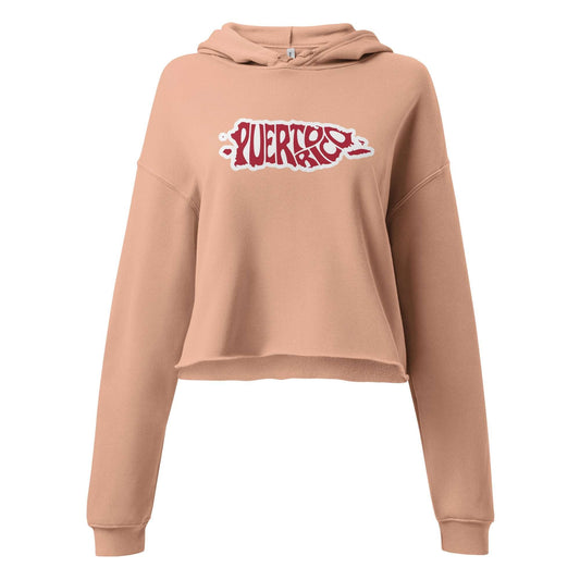Puerto Rico Fitness Crop Hoodie Soy de Aqui - Carolina Design -