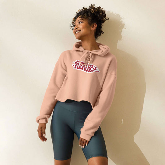 Puerto Rico Fitness Crop Hoodie Soy de Aqui - Carolina Design -