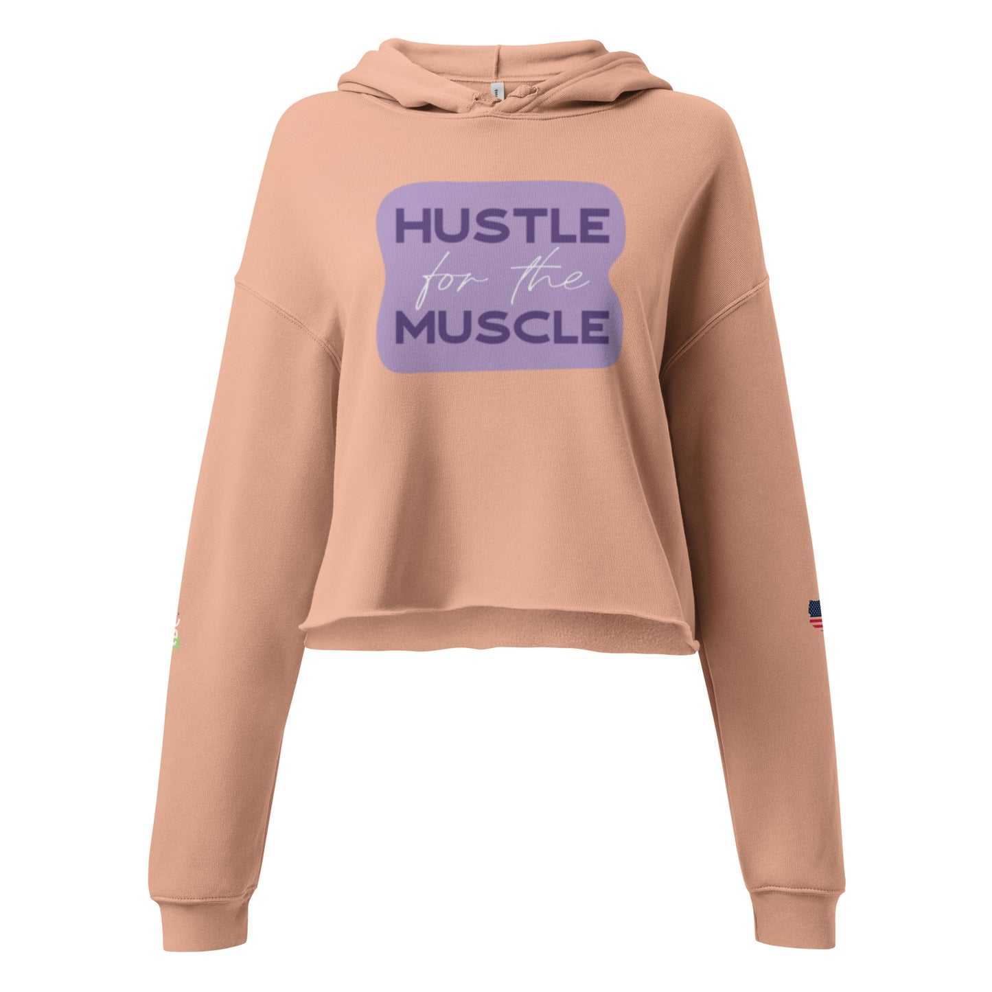 Women's Crop Hoodie- Hustle for the Muscle -