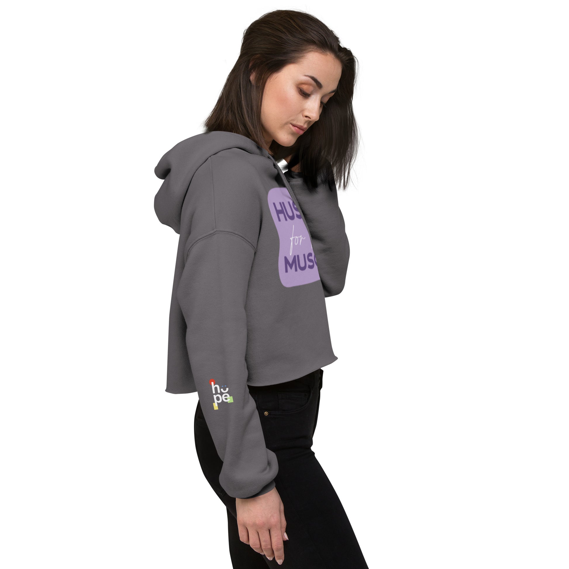Women's Crop Hoodie- Hustle for the Muscle -