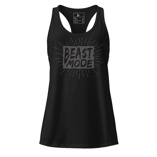 Women's Racerback Tank Top - Beast Mode Fitted Workout Apparel for Active Performance -