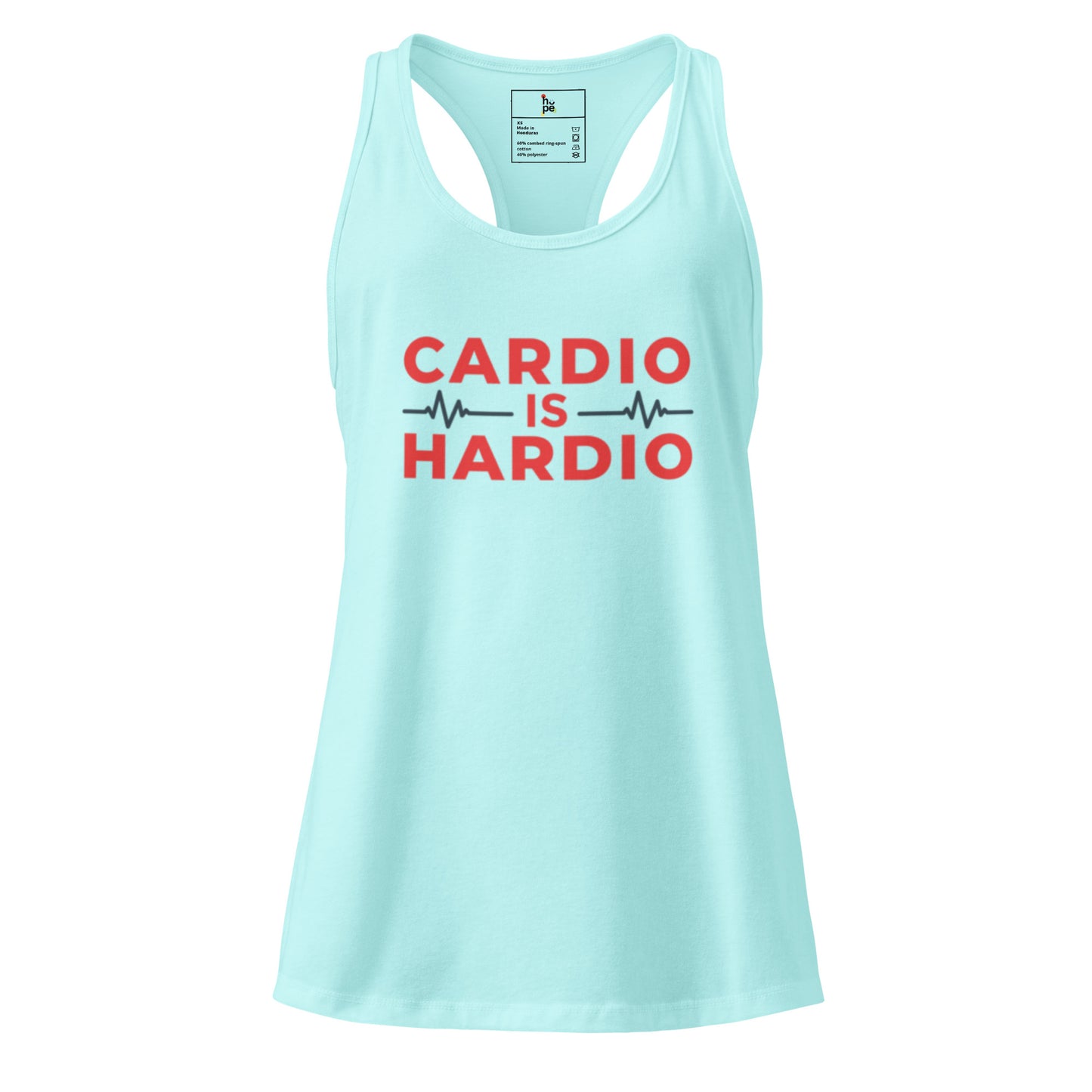 Women’s Fitted Racerback Tank Top - Cardio is Hardio for Active Women -