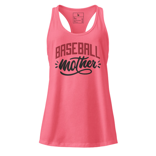Women’s Fitted Racerback Tank Top - Baseball Mom Tank Top -