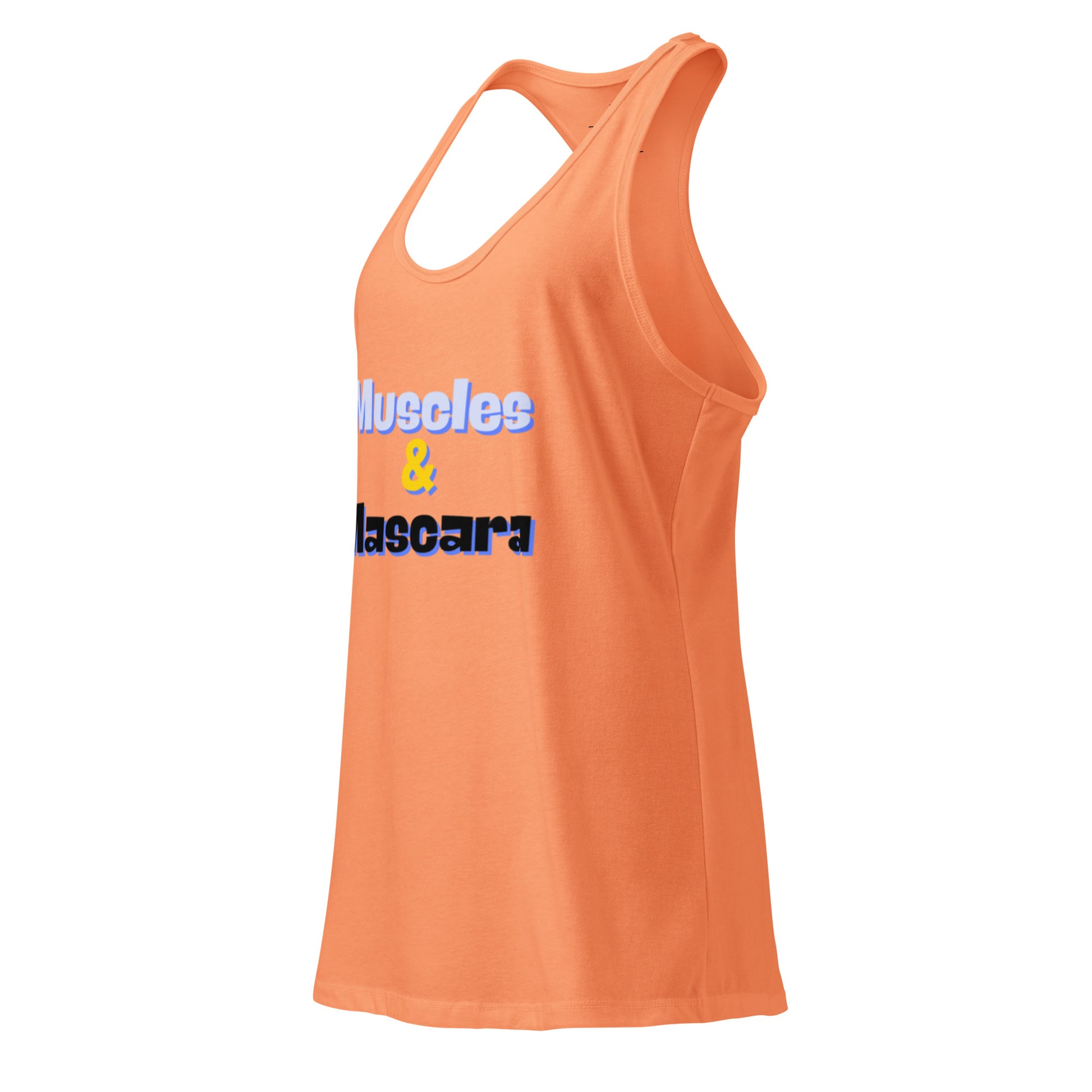 Women's Racerback Tank Top - Fitted Muscles and Mascara Design -