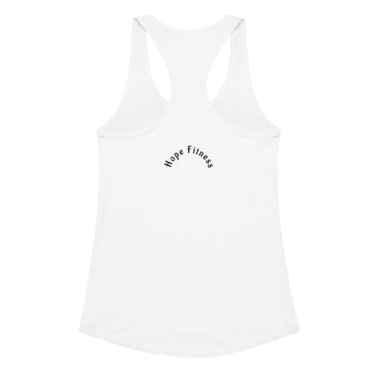 Women's Fitted Racerback Tank Top Celebrating Beauty, Brains, and Biceps for Active Women -
