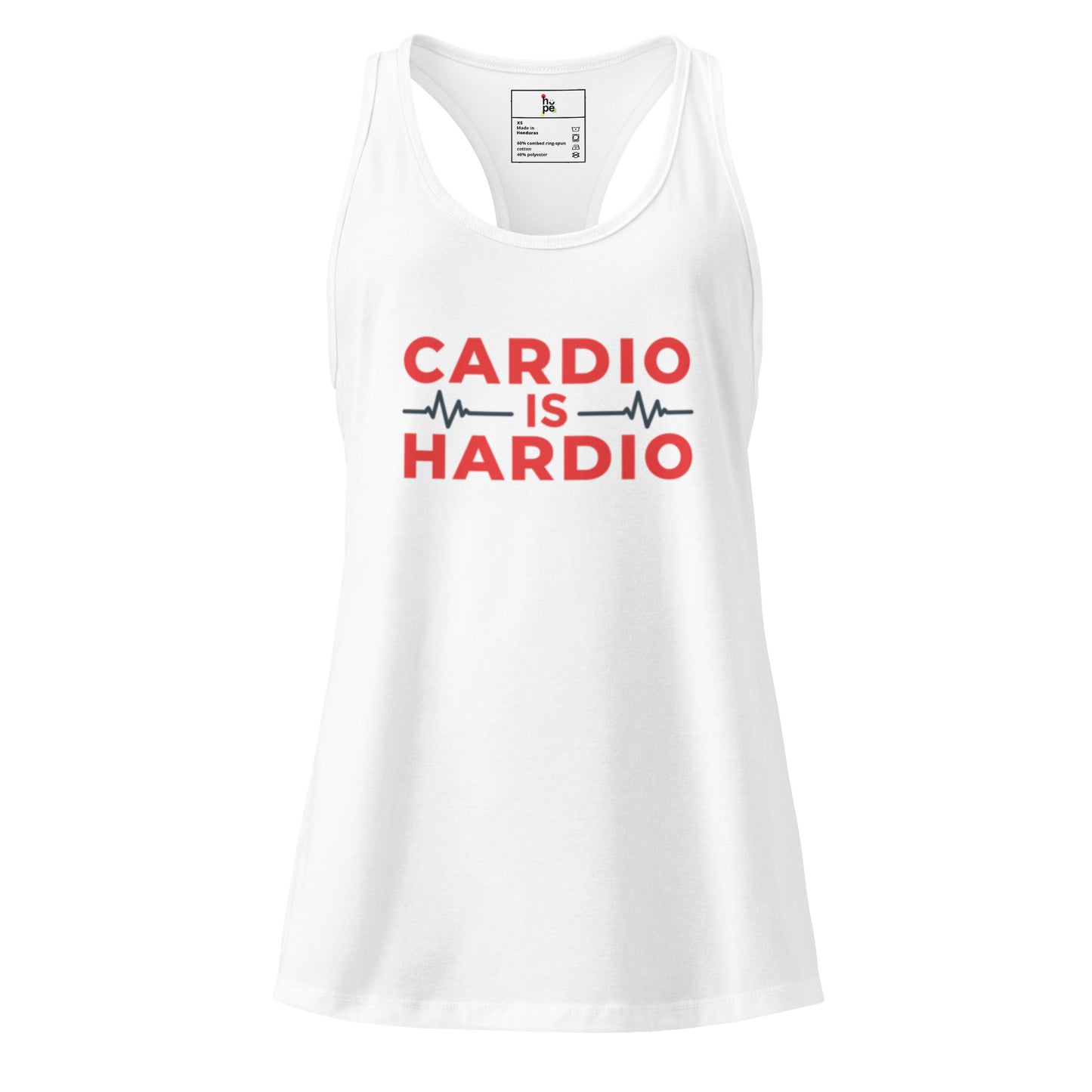 Women’s Fitted Racerback Tank Top - Cardio is Hardio for Active Women -