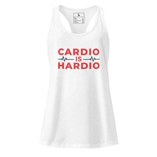 Women’s Fitted Racerback Tank Top - Cardio is Hardio for Active Women -