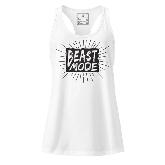 Women's Racerback Tank Top - Beast Mode Fitted Workout Apparel for Active Performance -