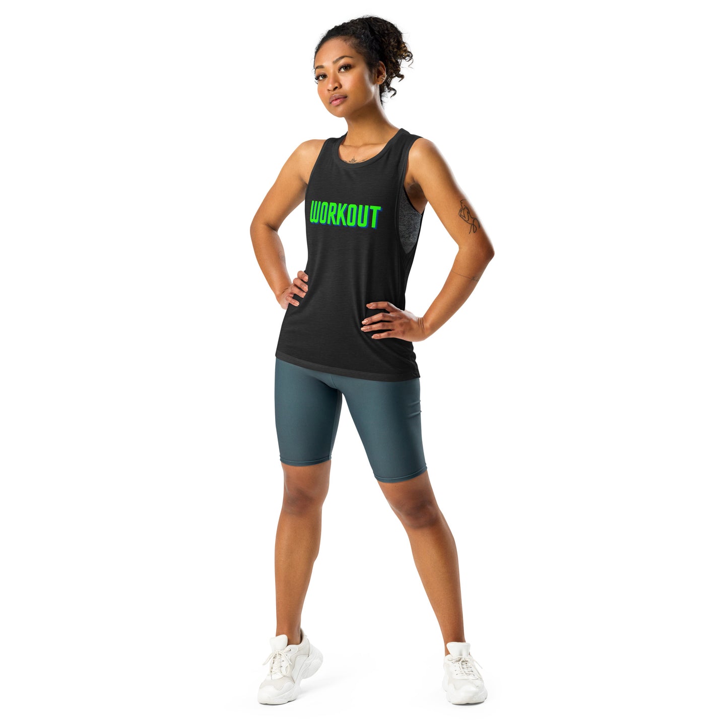 Ladies' Muscle Tank Workout Fearless - Fitness Gym Motivation Tee