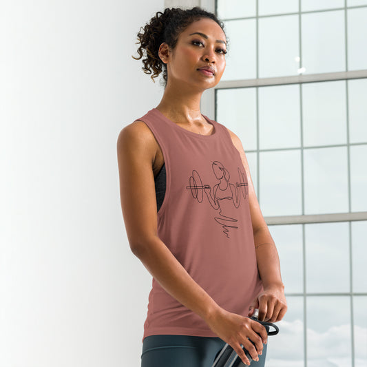Ladies' Muscle Tank Weightlifting - Strength Training Fitness Tee