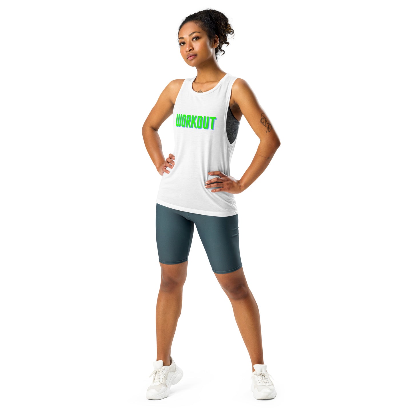 Ladies' Muscle Tank Workout Fearless - Fitness Gym Motivation Tee
